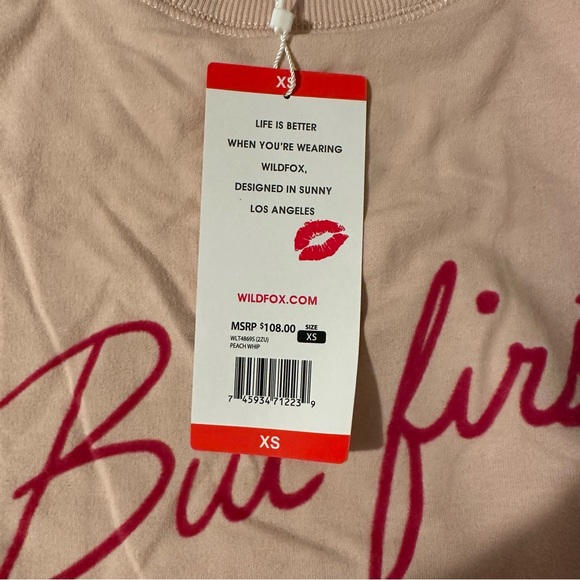 Wildfox “But First, Cocktails” French Terry Sommers Pullover Sweatshirt - Picture 5 of 8